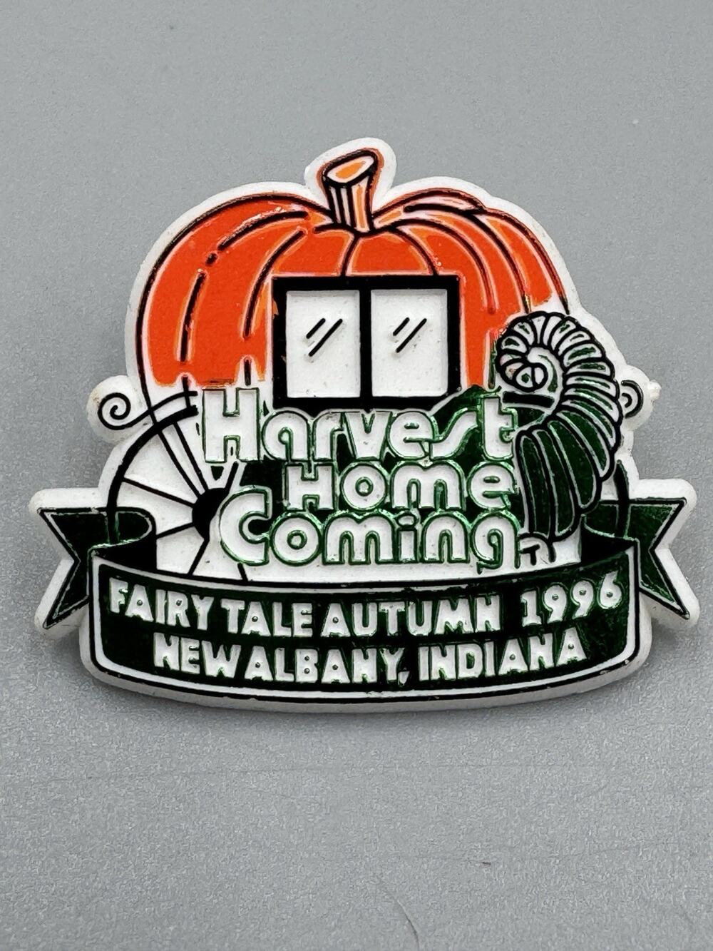Vtg 1996 Harvest Homecoming New Albany Indiana Autumn Plastic Lapel‎ Pin